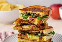 Gruyère Grilled Cheese with Fig Jam and Apple Slices