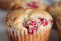White Chocolate Raspberry Muffins Recipe with Luscious Berry Swirls