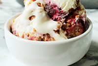 No-Churn Blackberry Cheesecake Ice Cream with Biscoff Cookie Swirl