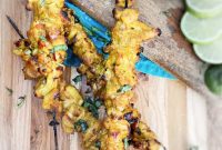 Grilled Chicken Skewers with Creamy Peanut Sauce