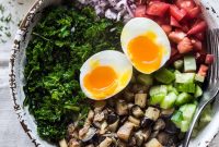 Mediterranean Chopped Salad with Sautéed Eggplant