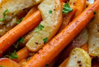 Maple Dijon Roasted Carrots and Apples with Honey Glaze