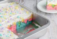 Creamy Easter Poke Cake Recipe with Spring Candy Topping