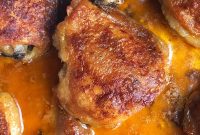 Crispy Buttered Buffalo Baked Chicken Thighs