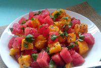 Refreshing Watermelon and Mango Salad with Mint and Lime