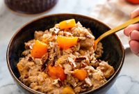Pecan Persimmon Oatmeal Recipe for Fall Breakfast