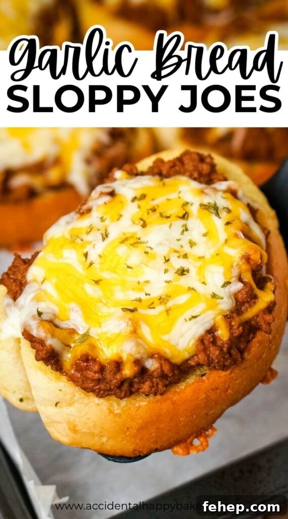 Garlic Bread Sloppy Joes: Cheesy, Savory Sloppy Joe Twist 11 Easy homemade sloppy joes take on a whole new level of deliciousness when heaped on garlic bread and topped with gooey melted cheese. This 20 minute ground beef recipe takes just a handful of ordinary ingredients and turns it into a hearty main dish that kids and adults alike will enjoy.