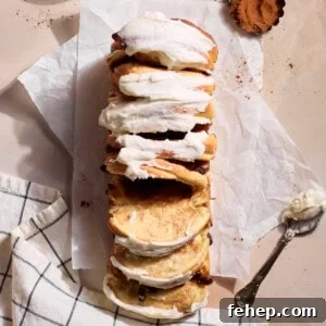 Sourdough Discard Cinnamon Pull Apart Bread after frosting.