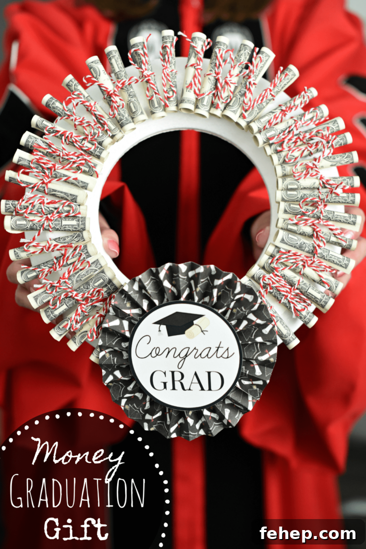 Image for Graduation Money Gift Ideas: Money Wreath