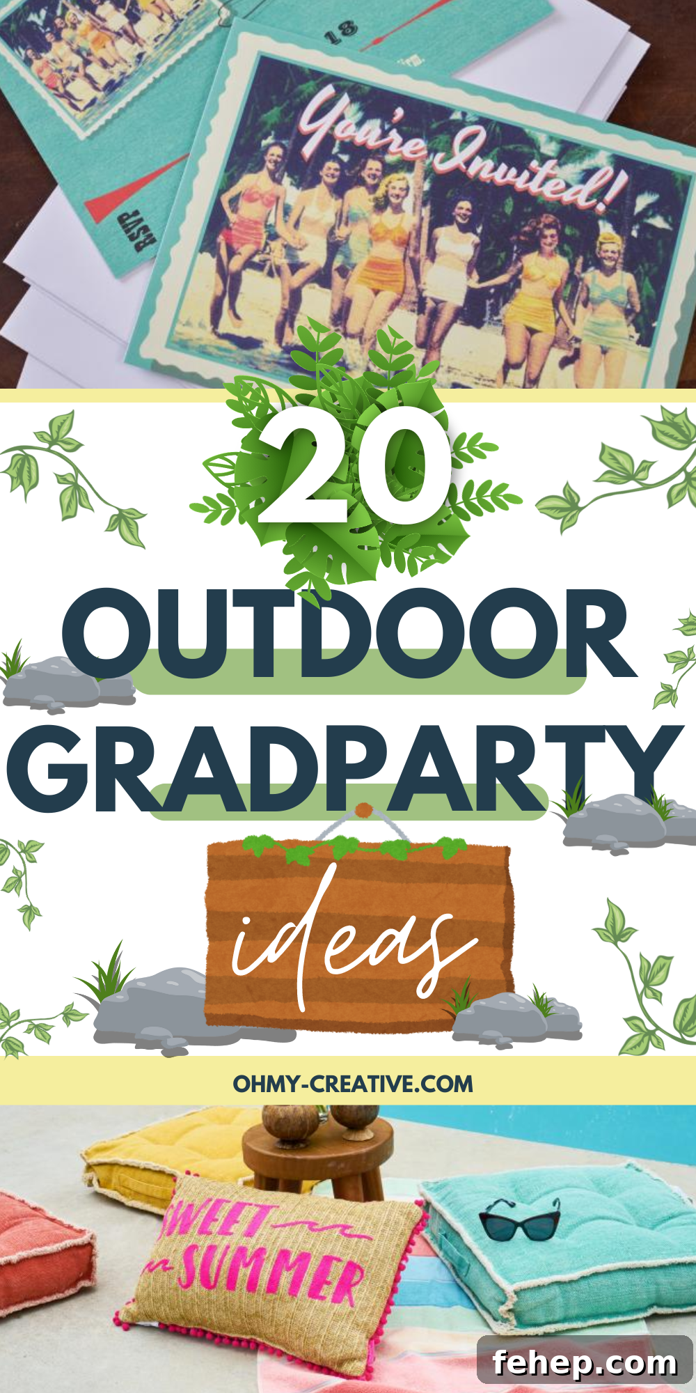20 Creative Outdoor Graduation Party Ideas for Memorable Celebrations 3 A collage image of Outdoor Grad Party Ideas for a fantastic graduation celebration!