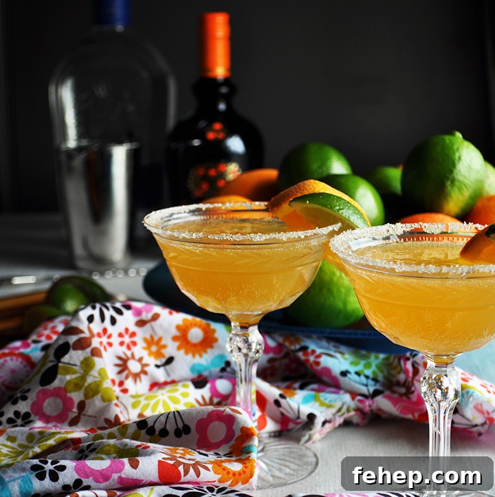 Freshly squeezed orange margaritas.
