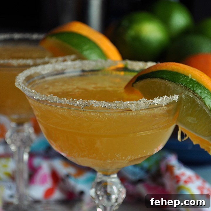 Freshly squeezed orange margaritas.