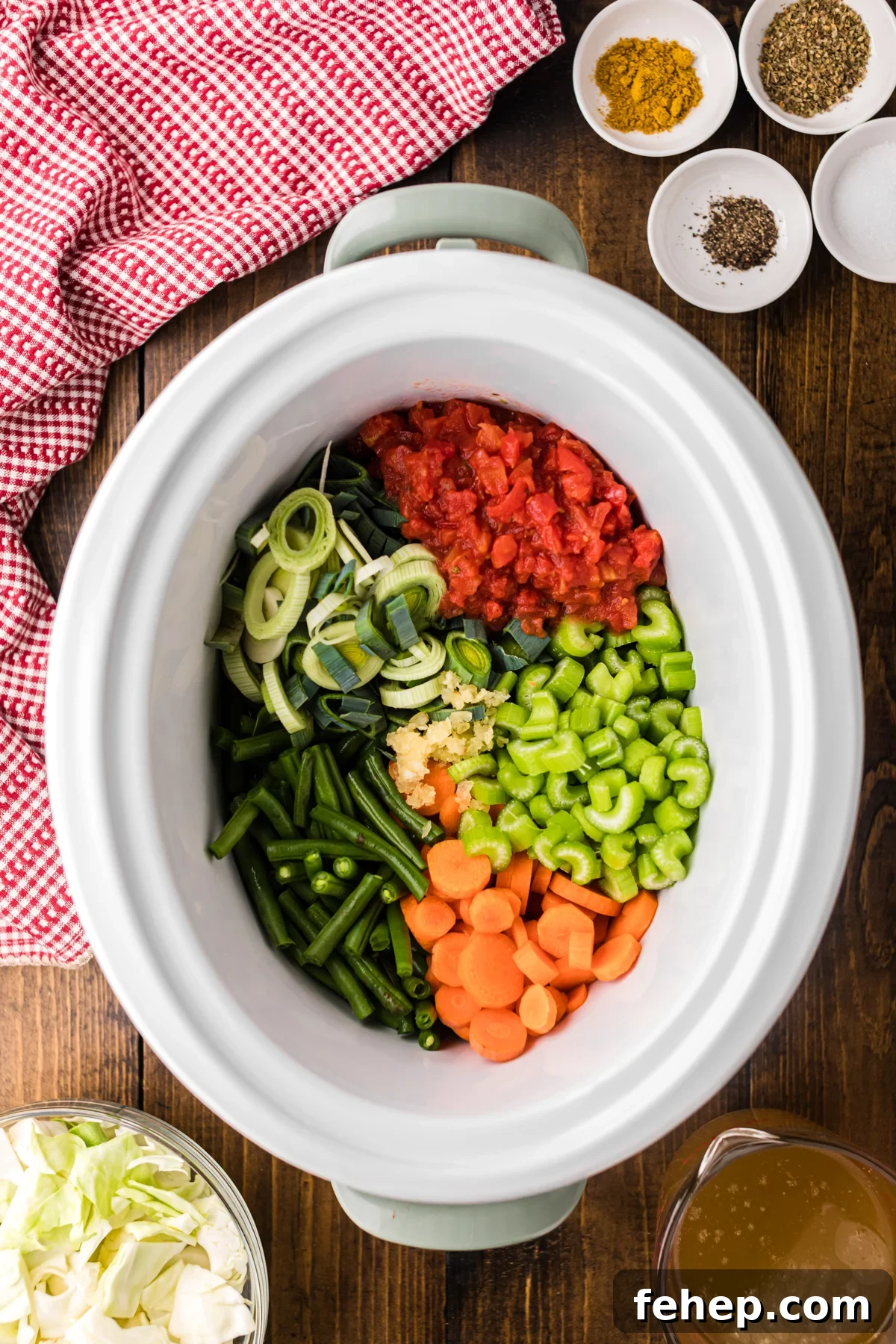 Veggies in a crockpot.