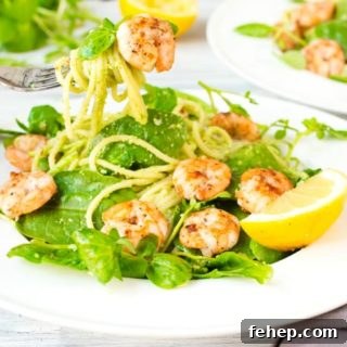 Garlic Shrimp with Chilli Pesto Pasta
