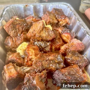 poor mans burnt ends with butter on them
