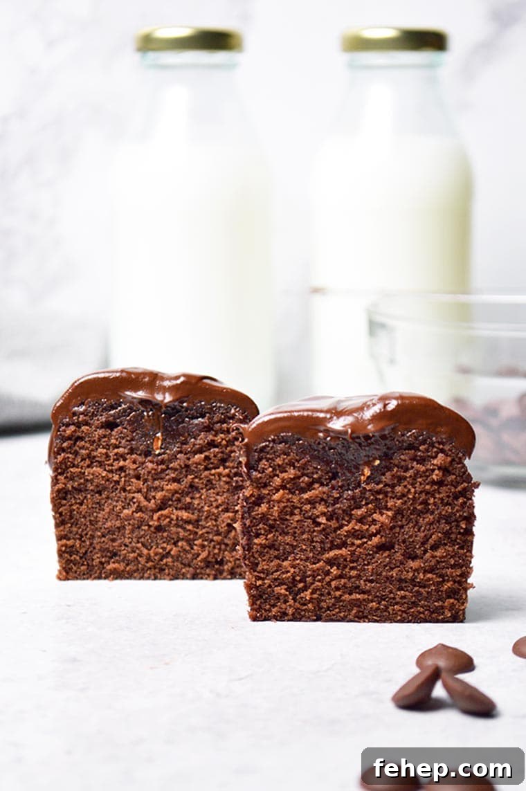chocolate cube pound cakes with chocolate drip