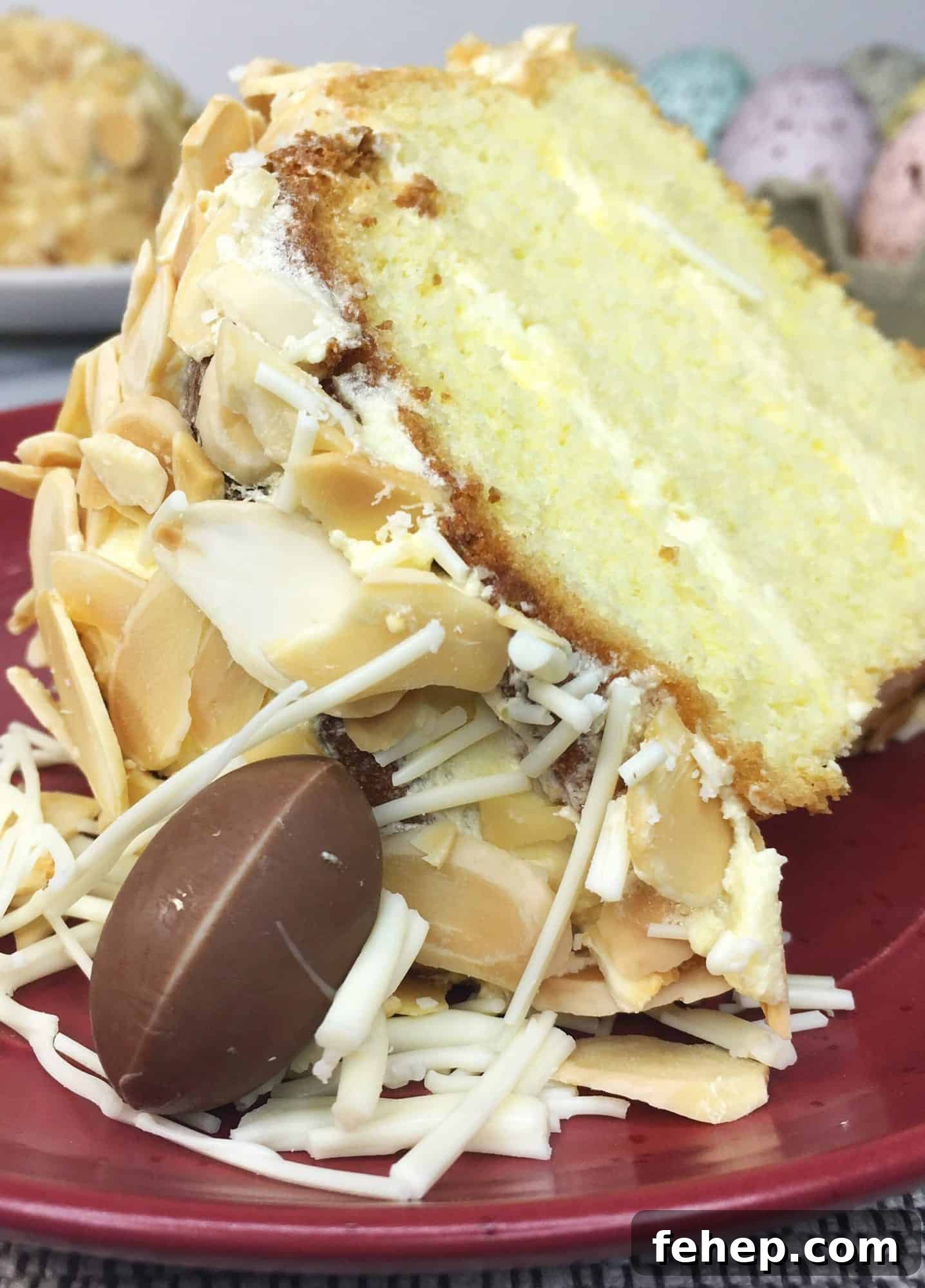 15 Irresistible Cake Recipes for Every Occasion 15 A single slice of Easter bundt cake on a red plate