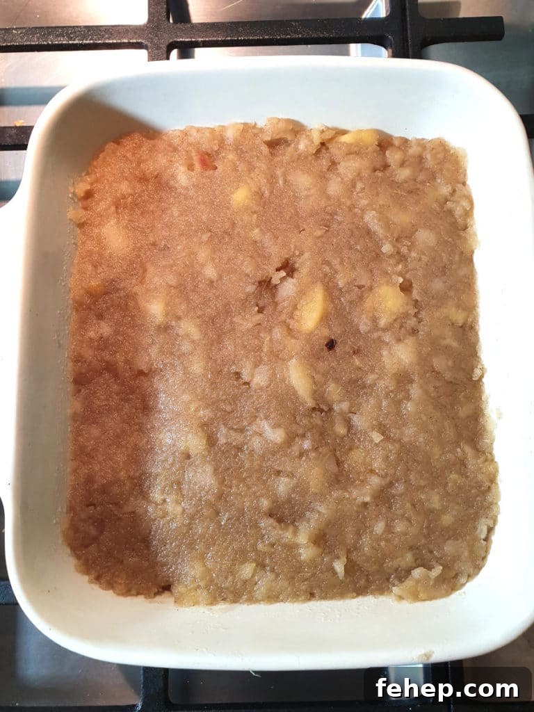 Apple mix in baking dish