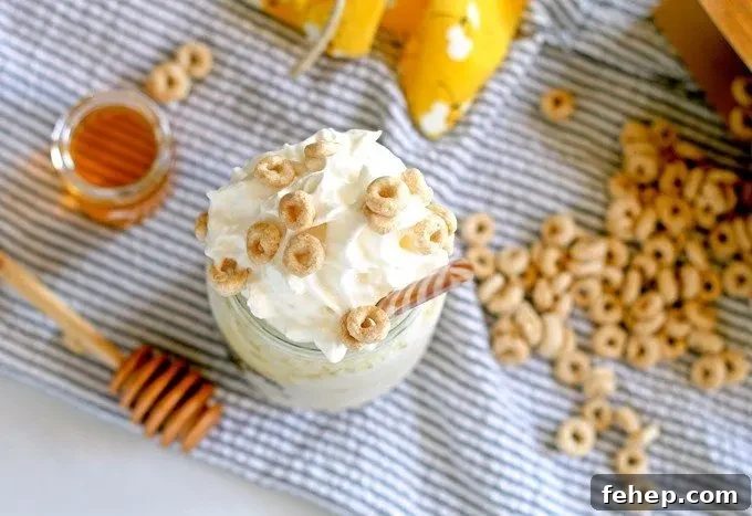 This honey nut Cheerios milkshake tastes just like a bowl of cereal and milk!