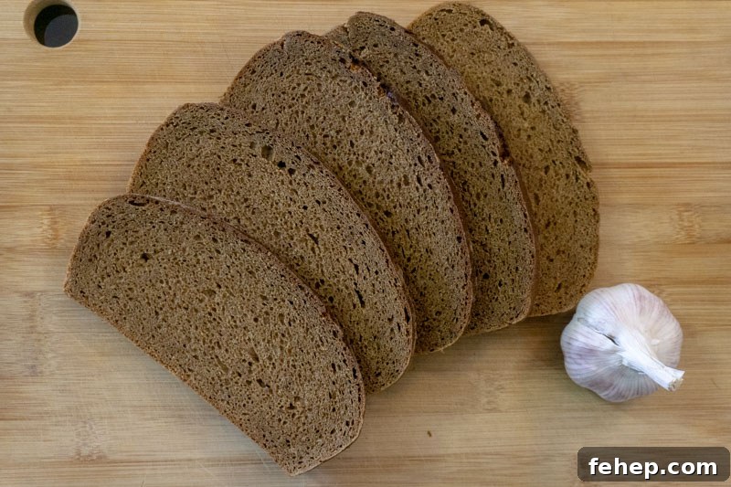 Kepta Duona (Baltic Fried Black Bread) Recipe: Crispy Lithuanian Snack 3 Black Bread & Garlic - the key ingredients of Kepta Duona