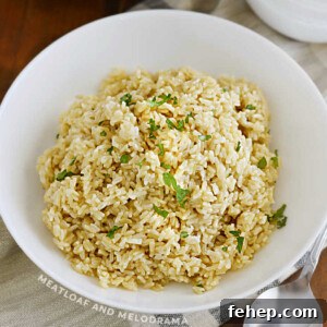 Perfect Instant Pot Brown Rice Recipe — Fluffy, Hands-Off Cook 8 bowl of instant pot brown rice with parsley