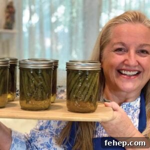 Crisp Pickled Green Beans Recipe with Water Bath Canning Guide 16 Jar of pickled green beans