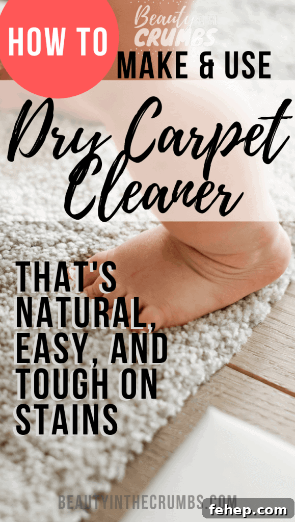 simple, natural, and non toxic DIY homemade Dry Carpet Cleaner to lift stains, deodorize, and kill built up bacteria.