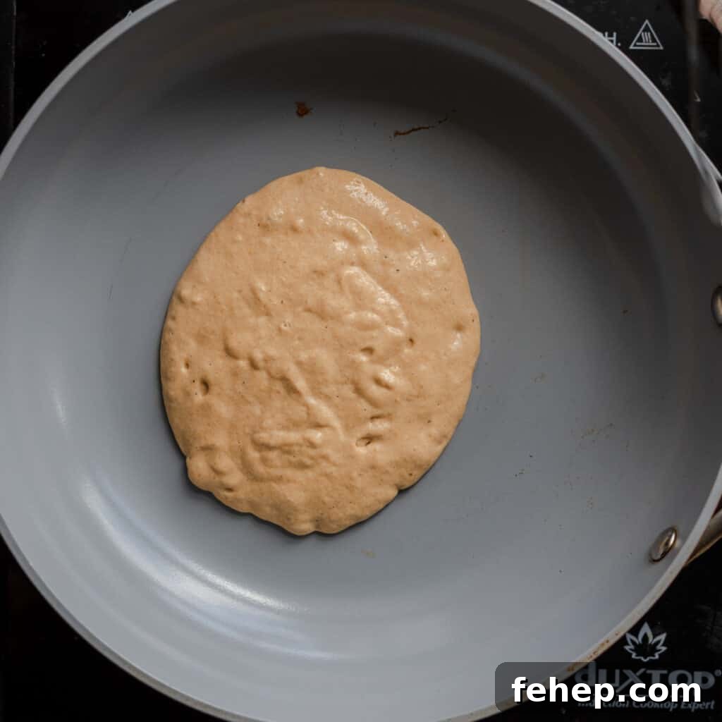 pancake cooking in a skillet