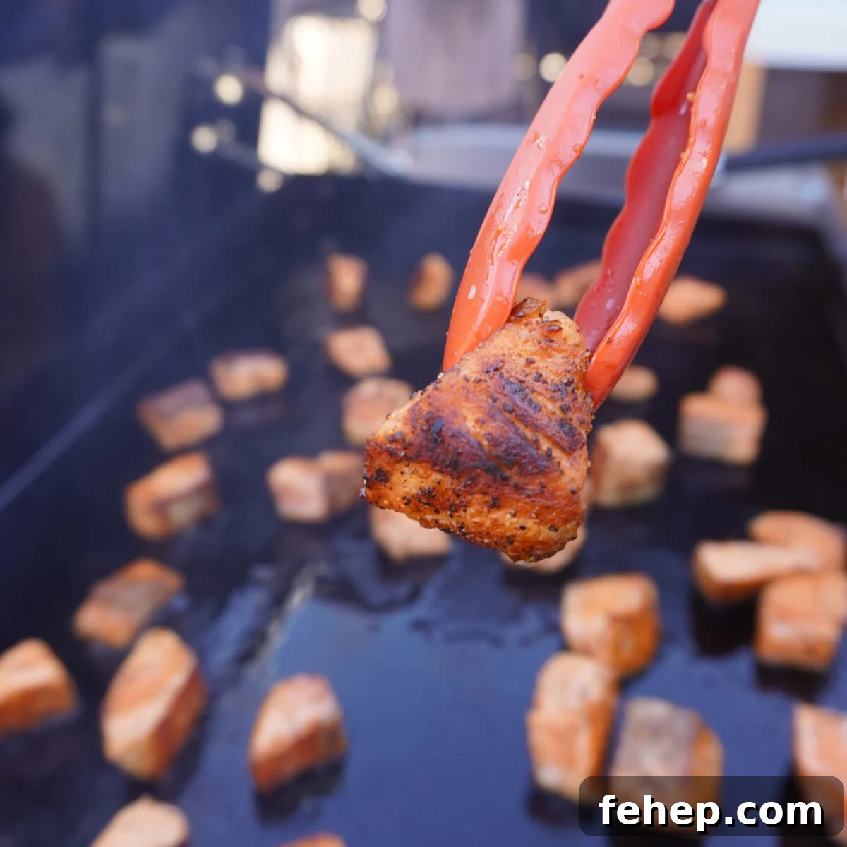 blackened crispy salmon bites.