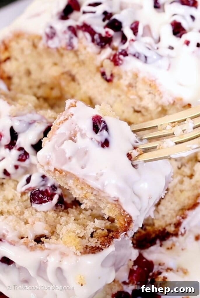 holiday sweet bread with white chocolate chips and cranberries