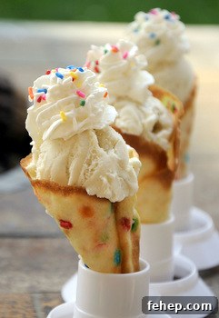 Funfetti Ice Cream Cones with Ice Cream Funfetti Ice Cream Cones with Ice Cream