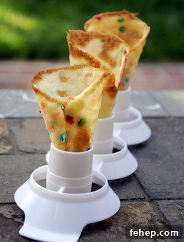 Funfetti Tuiles: Crunchy Rainbow Cookie Crisps for Parties 8 Funfetti Ice Cream Cones