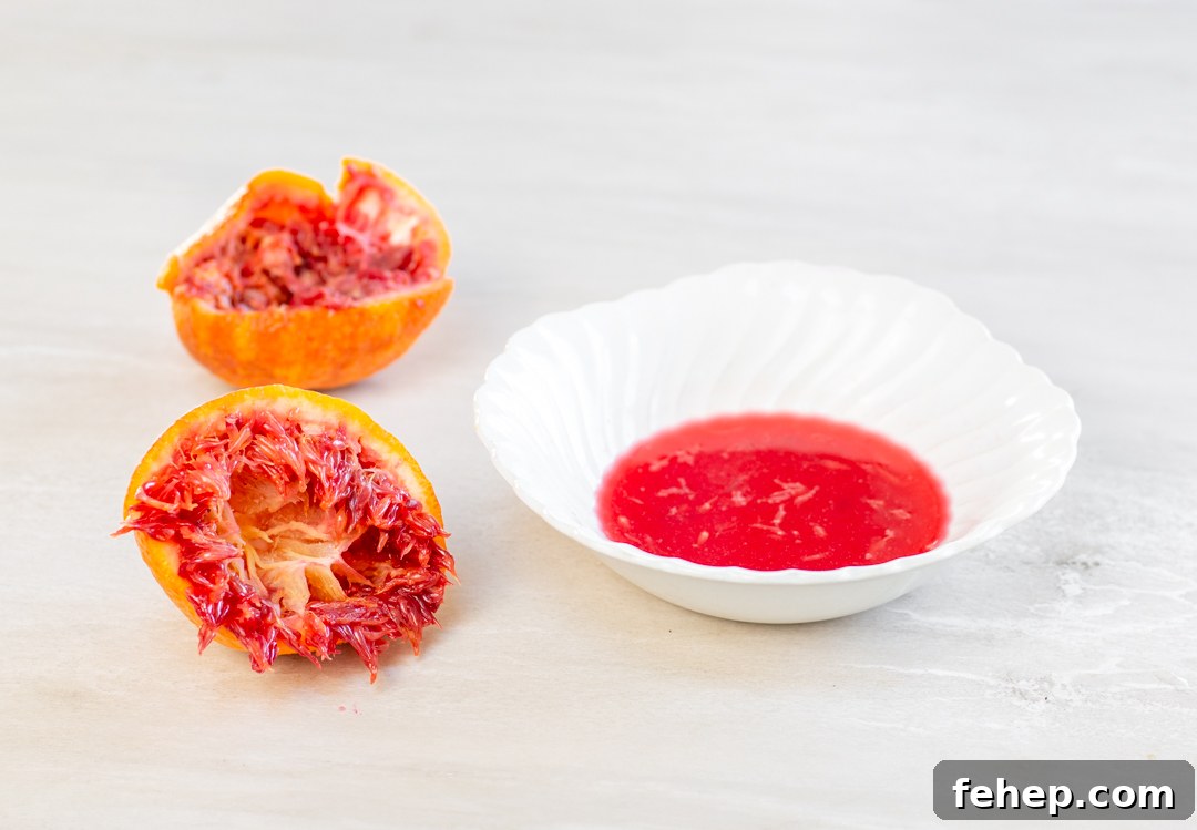 Squeezing Fresh Blood Orange Juice 