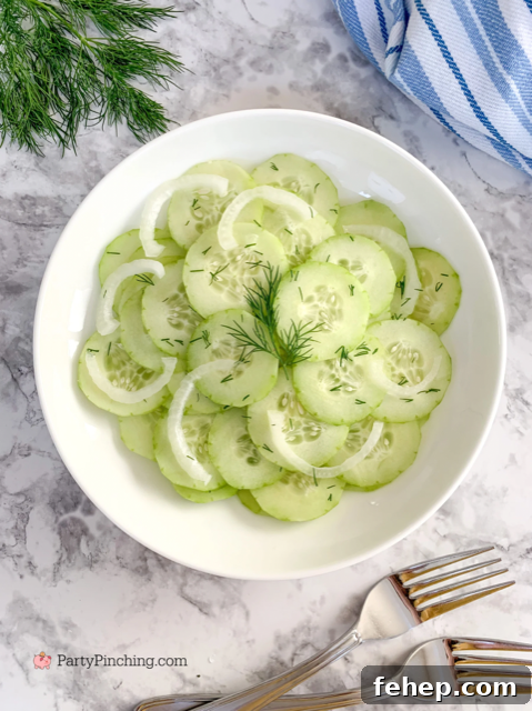 Cucumber and Dill Salad Recipe: Crisp Summer Side Dish 3 Grandma's Cucumber Dill Salad, classic cucumber dill salad, fast and easy cucumber dill and onion salad recipe, best easy cucumber salad recipe, fast easy picnic food ideas, best picnic summer food recipe ideas