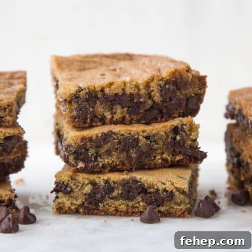 three toll house cookie bars stacked on top of each other.