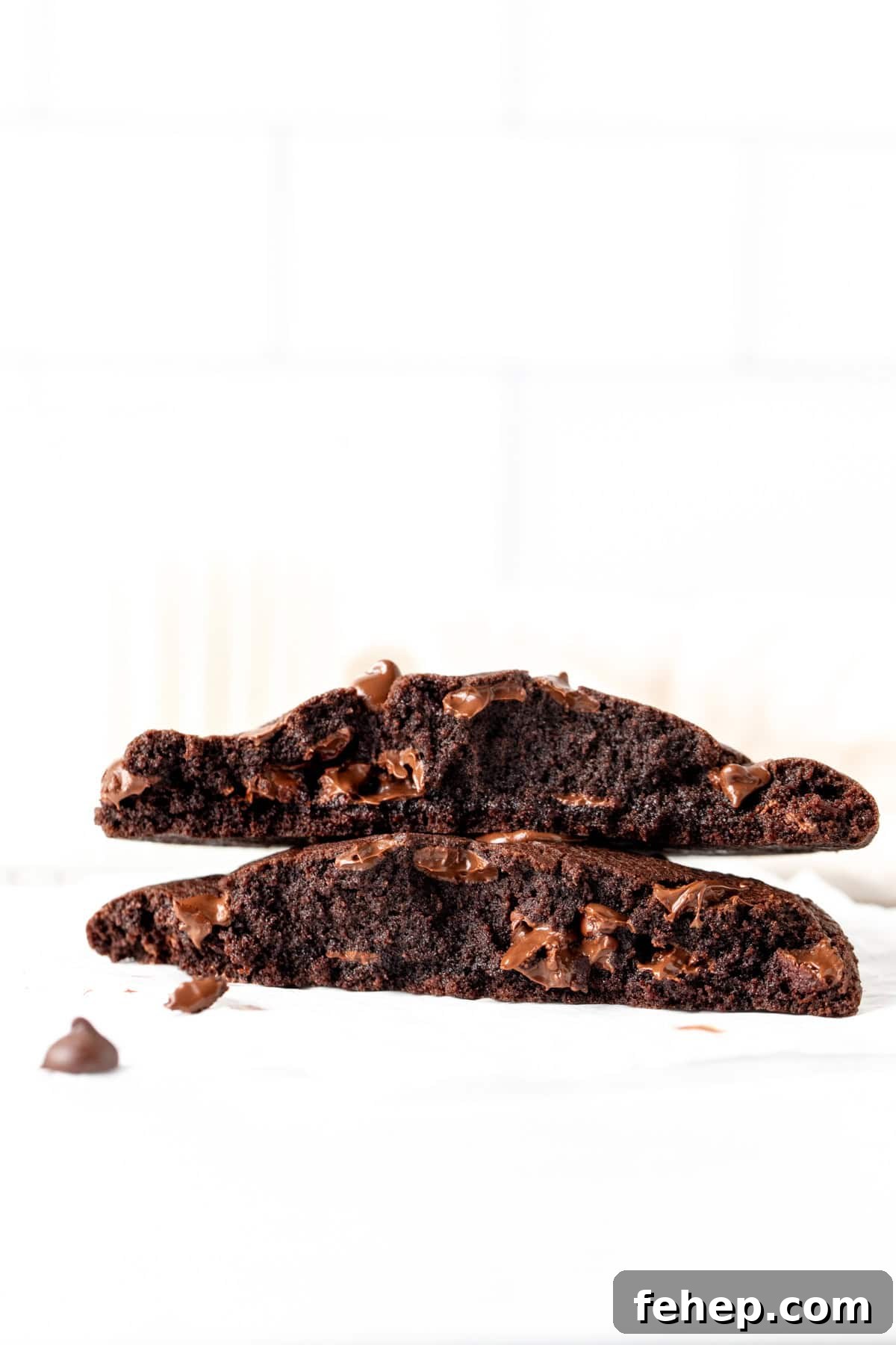Single-Serve Chocolate Cookie Recipe: Moist Microwave Mug Cookie 3 Giant chocolate cookie for one broken in half