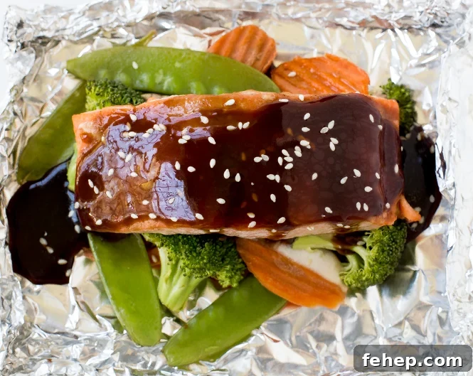 Easy Hoisin Salmon and Veggies | chefsavvy.com Easy Hoisin Salmon and Veggies