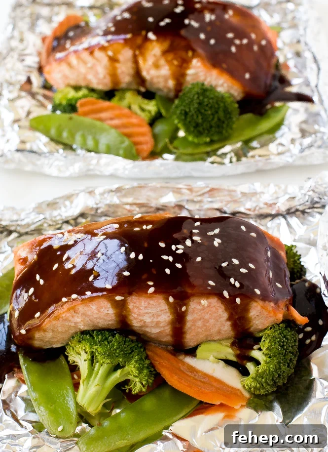 Salmon and Veggies in Foil | chefsavvy.com Salmon and Veggies in Foil