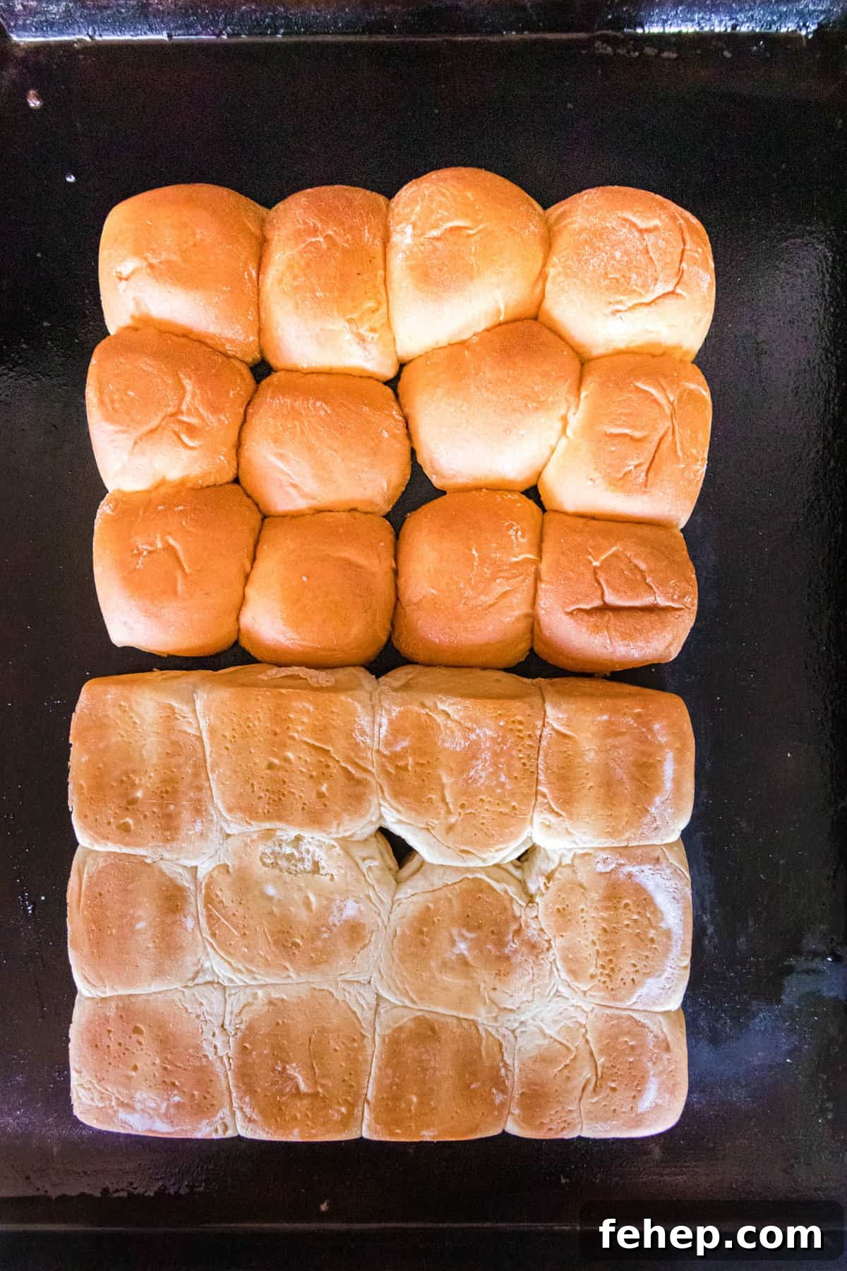 Placing Buns Buttered Side Down for Blackstone Bacon Cheeseburger Sliders