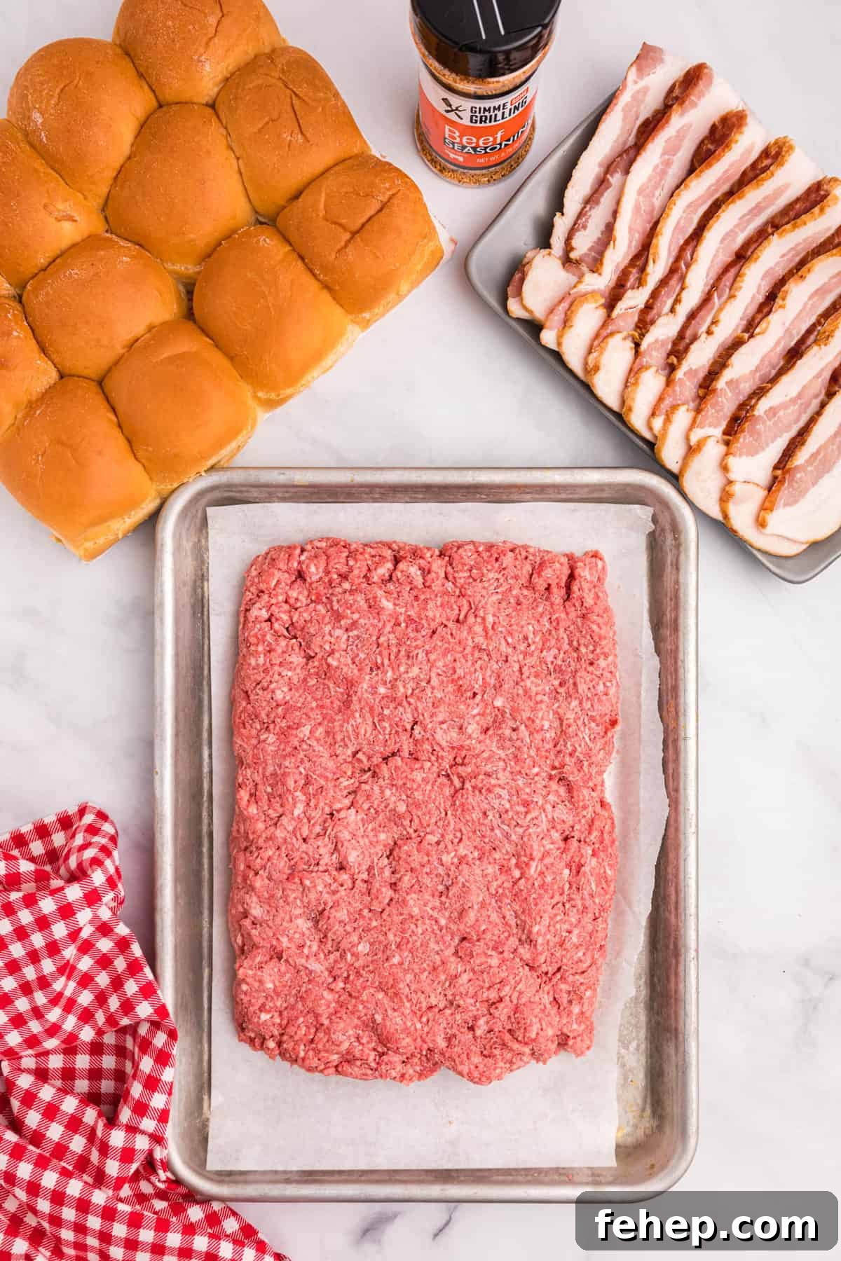 80/20 Ground Beef for Blackstone Bacon Cheeseburger Sliders