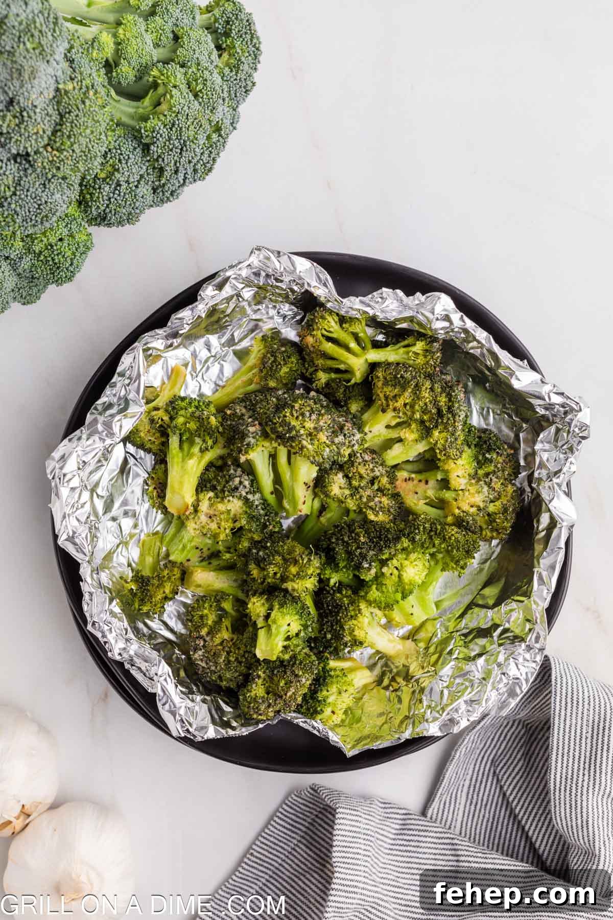 Grilled Broccoli close up image