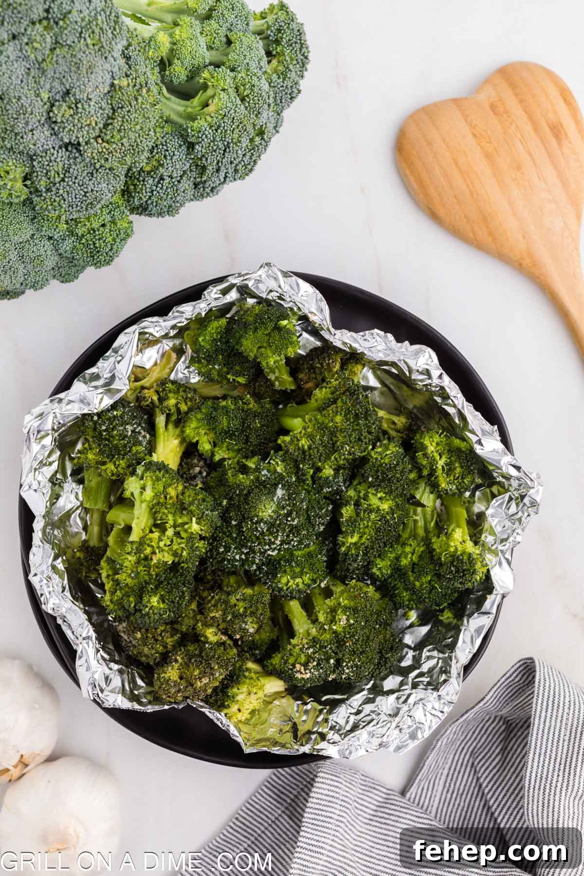 Grilled Broccoli close up image