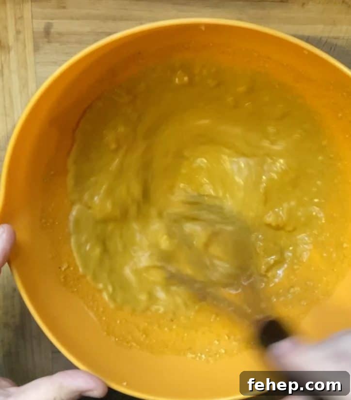 whisking ingredients