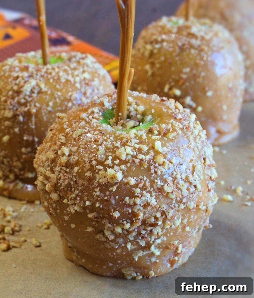 Caramel apples.