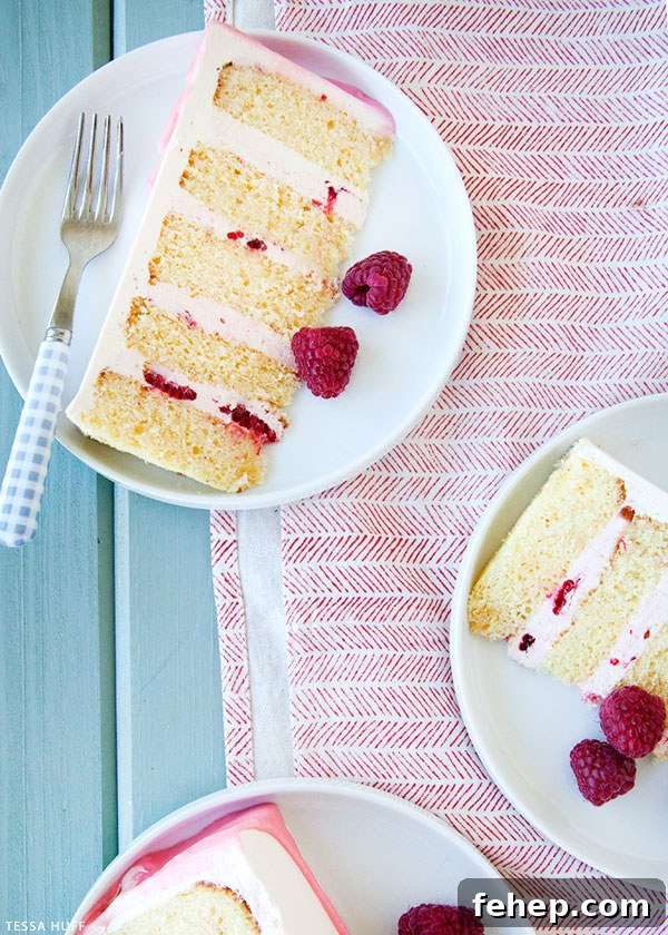 Raspberry and Blood Orange Layer Cake Recipe 7 fresh raspberries and a blood orange glaze | Raspberry & Blood Orange Cake| Recipe by Tessa Huff for TheCakeBlog.com