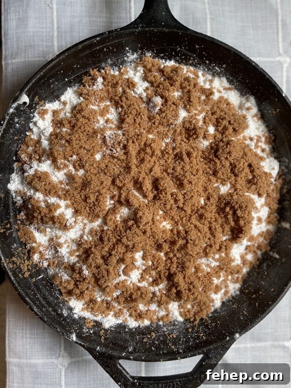 Cinnamon Roll Dessert Casserole cake mix and topping layer