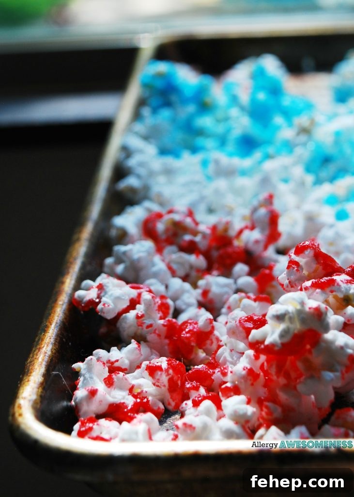 Patriotic 3-Ingredient Popcorn Recipe — Allergy-Friendly Snack 3 4th of July Popcorn Recipe