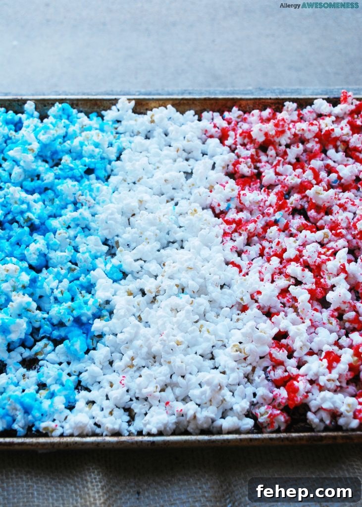 Patriotic 3-Ingredient Popcorn Recipe — Allergy-Friendly Snack 5 4th of July Snack