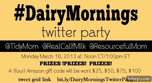 DairyMornings Twitter Party with TidyMom