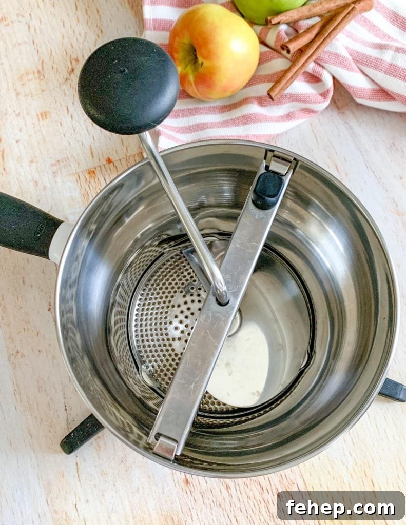 Homemade Unsweetened Applesauce Recipe — Simple & Natural 6 Food mill to make a no peel applesauce